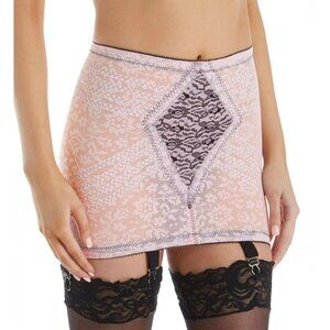 Rago 1357 Pink & Black Open Bottom Girdle Size 30/L